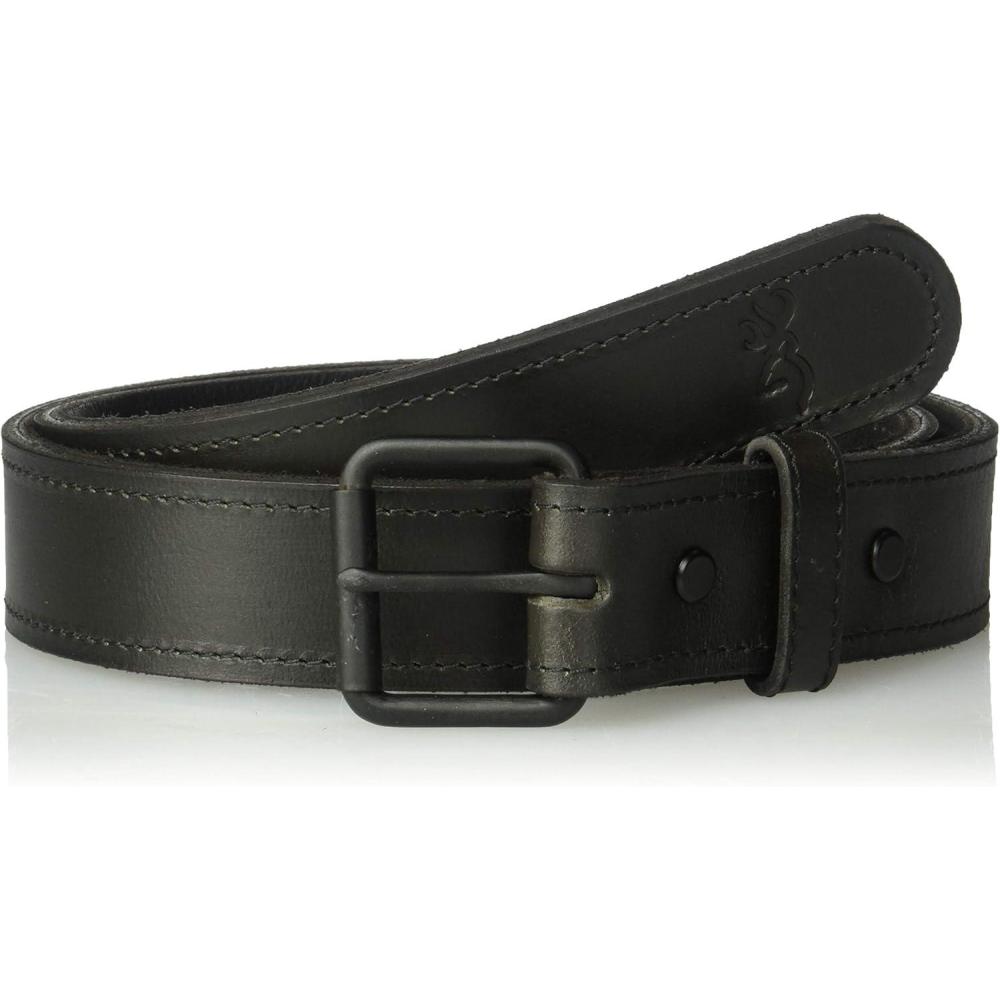 imageBrowning Mens Rugged Leather Casual BeltsGun Belt Black