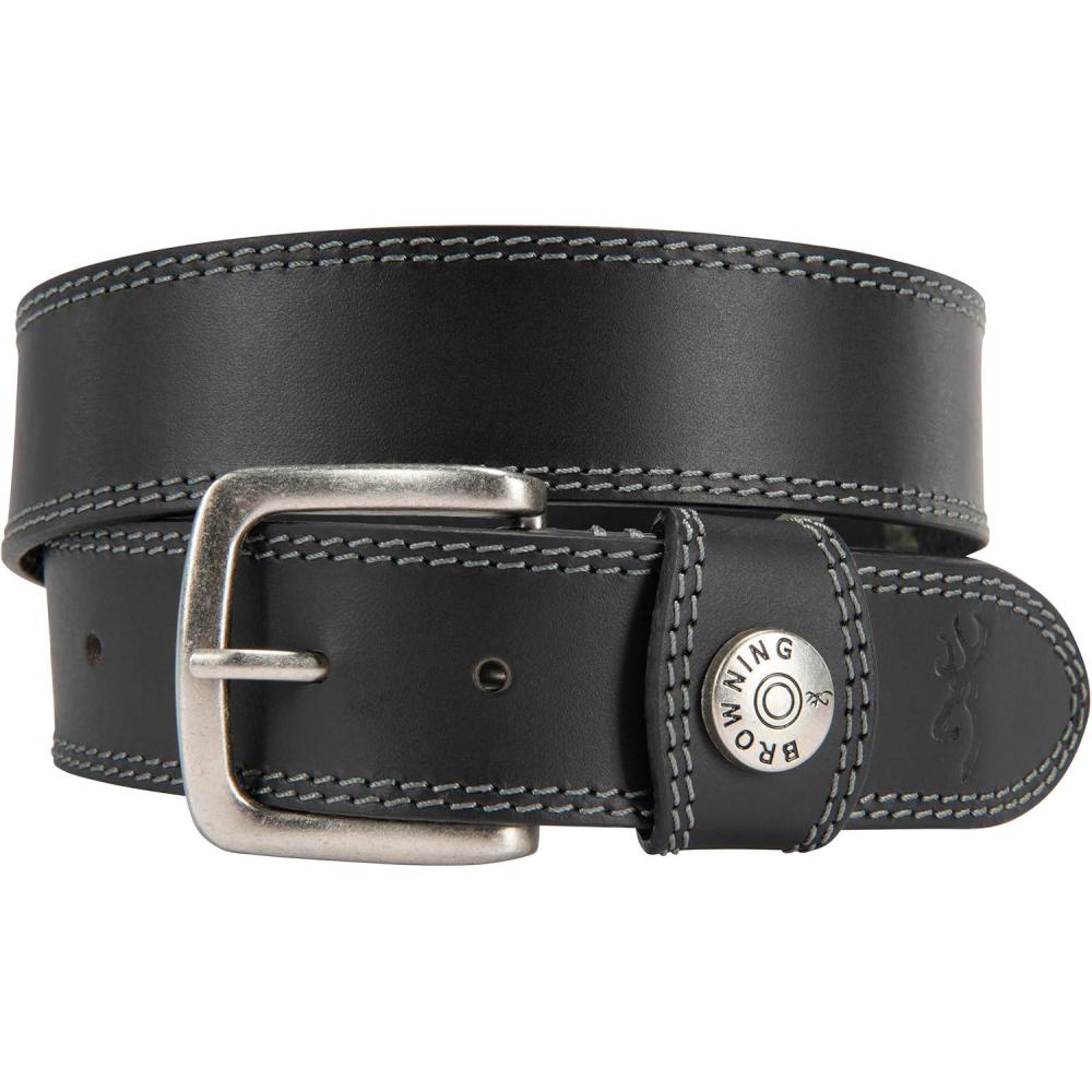 imageBrowning Mens Rugged Leather Casual BeltsLeather Slug Black