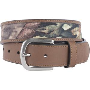 Browning mens Men’s Belt(Leather Tab With Camo (Mossy Oak Country))
