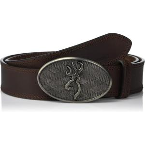 Browning mens Men’s Belt(Oval Buckmark (Brown))