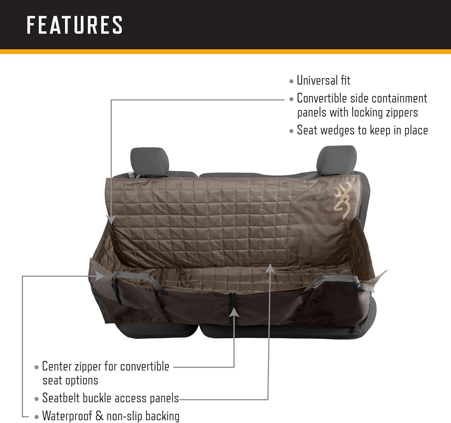 imageBrowning Pet Hammock Backseat Cover Durable Backseat Protection ElkField Khaki