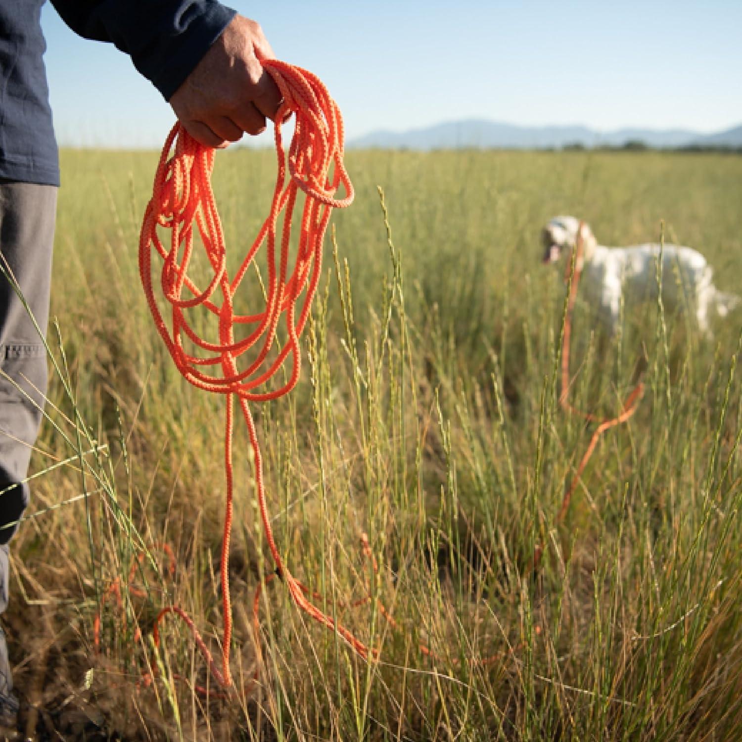 image:imageBrowning 30ft Braided Check Cord Dog Training Leash Weather Resistant ampamp Floats in Water Blaze