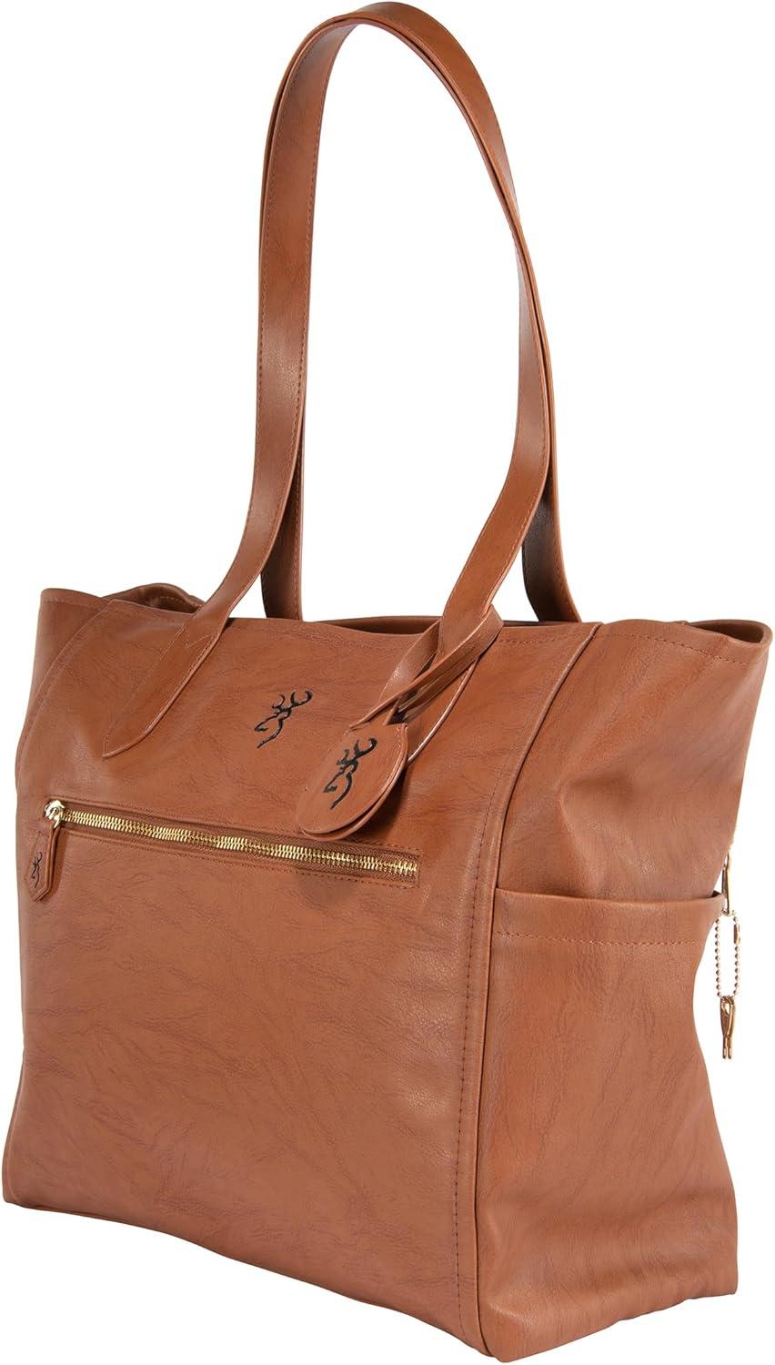 image:imageBrowning Womens Concealed Carry Addison Purse Premium Holstered Handbag With Safety Locking Option Brown