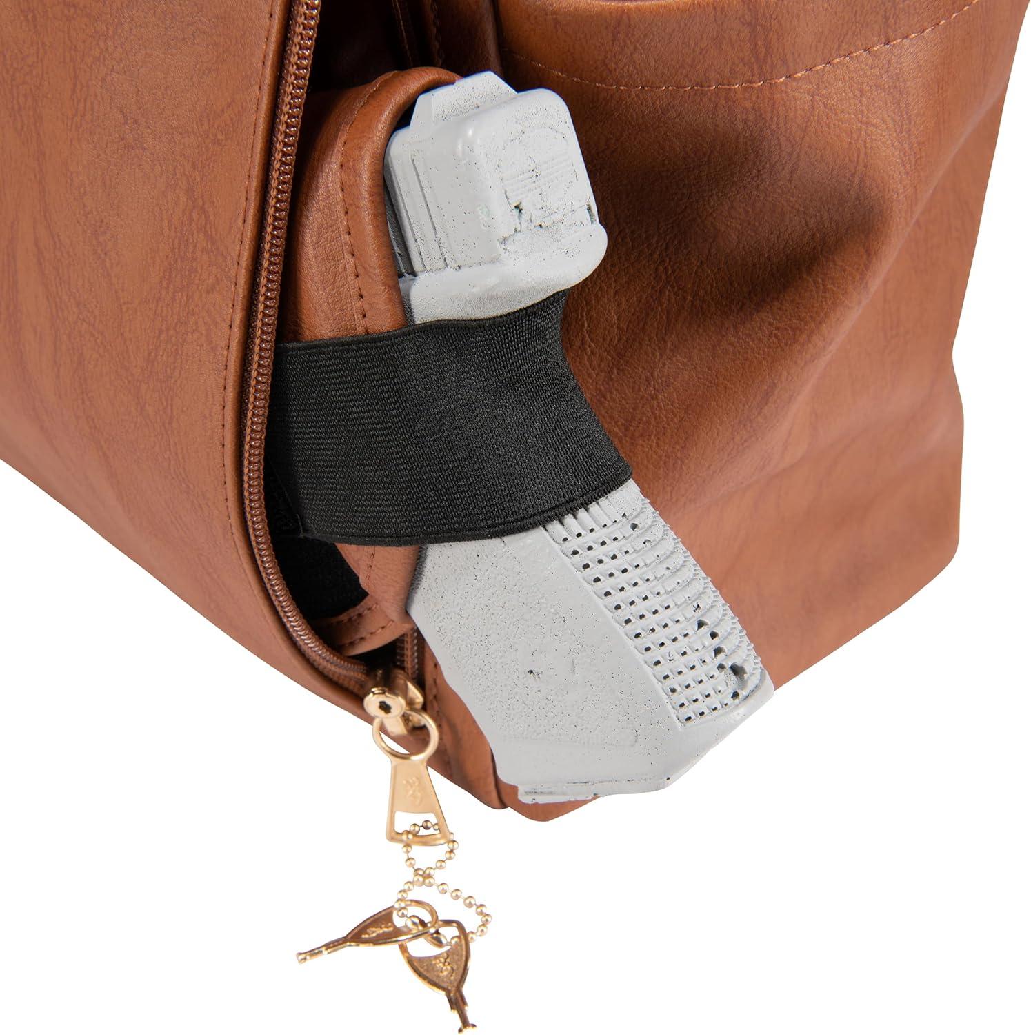 image:imageBrowning Womens Concealed Carry Addison Purse Premium Holstered Handbag With Safety Locking Option Brown