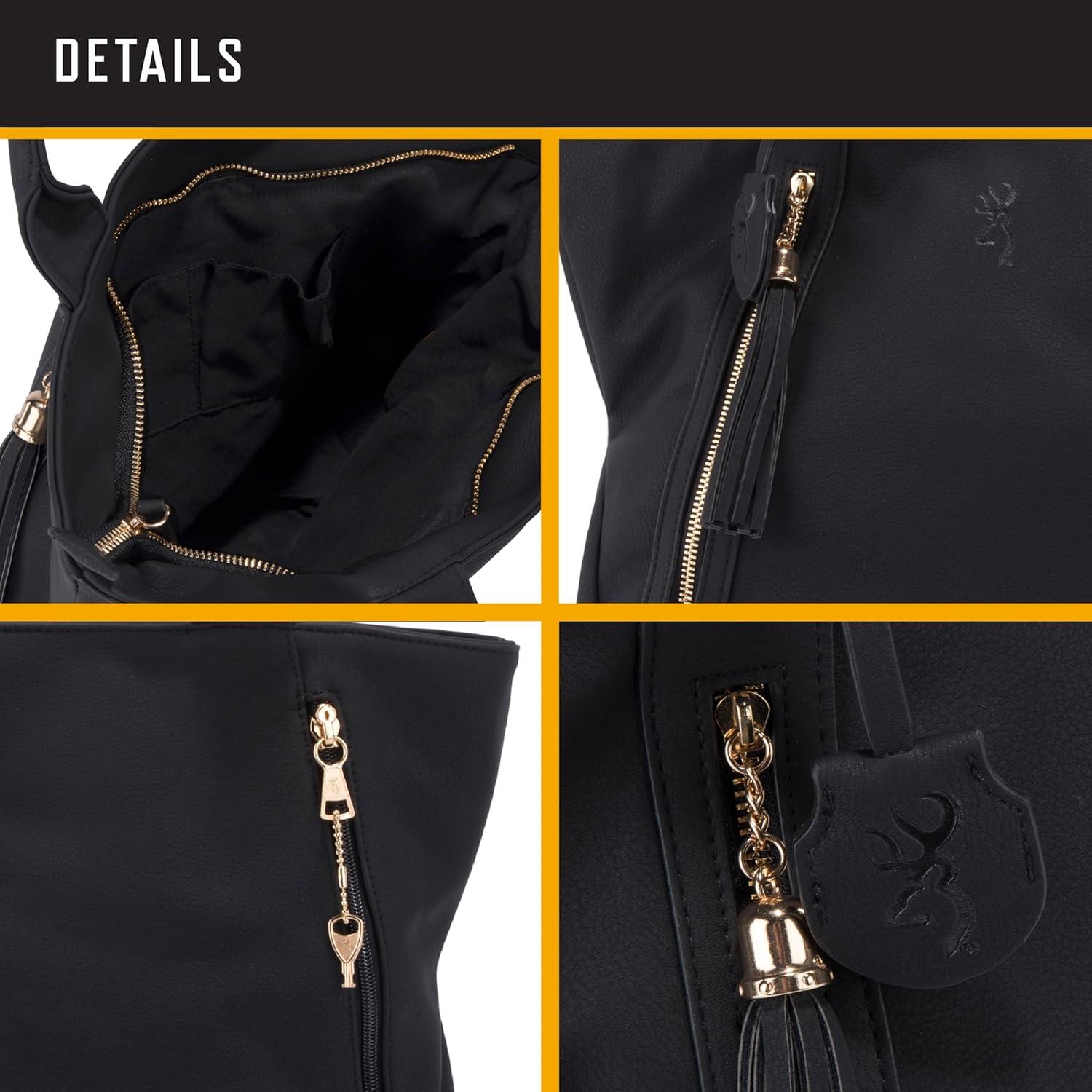 image:imageBrowning Womens Concealed Carry Alexandria Purse Premium Holstered Handbag With Safety Locking Option Black