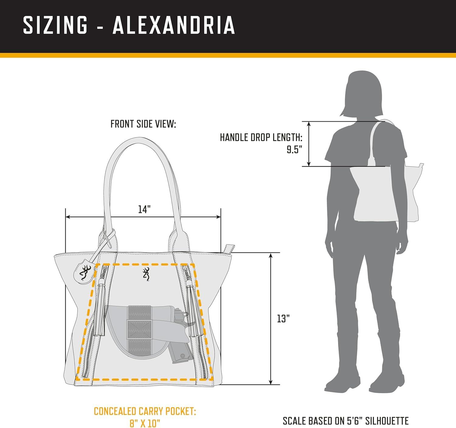 image:imageBrowning Womens Concealed Carry Alexandria Purse Premium Holstered Handbag With Safety Locking Option Brown