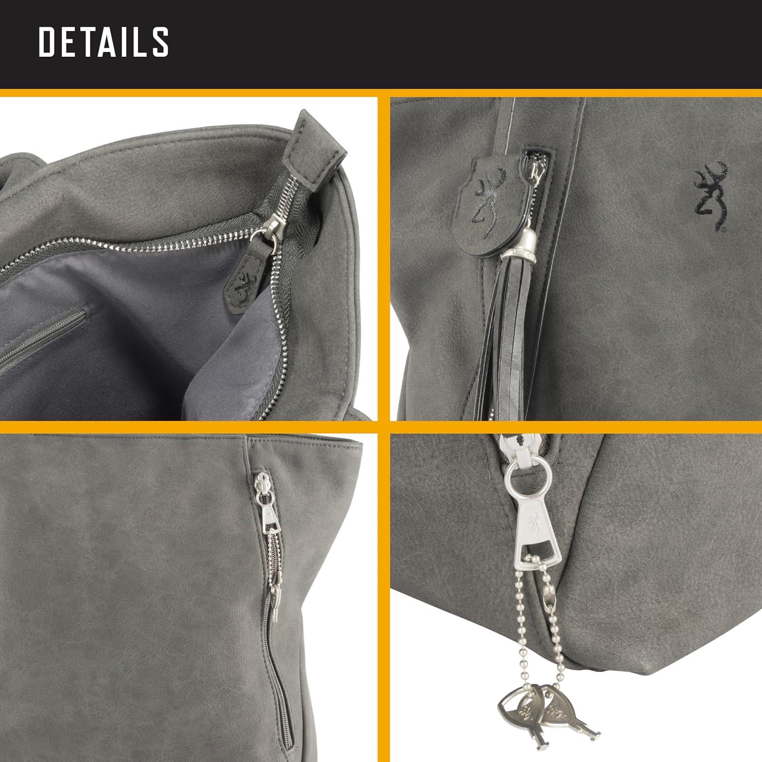 image:imageBrowning Womens Concealed Carry Alexandria Purse Premium Holstered Handbag With Safety Locking Option Charcoal