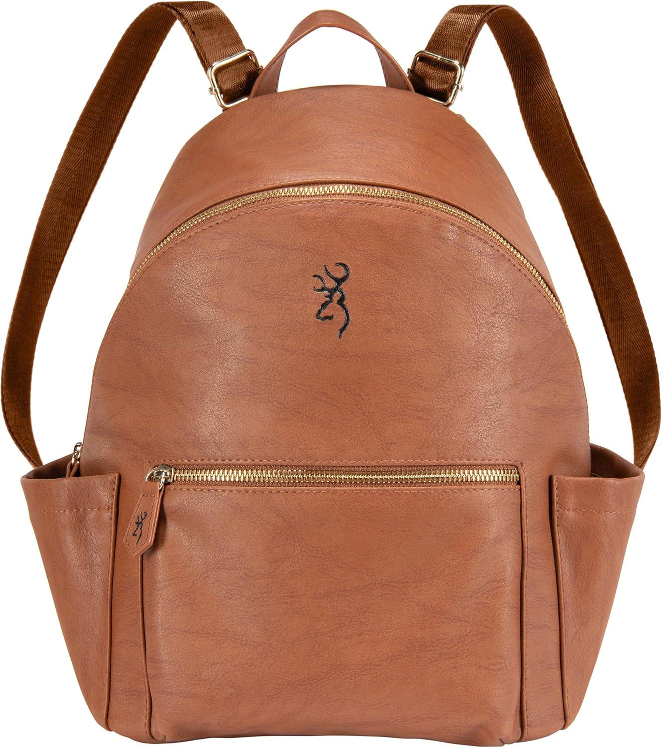 image:imageBrowning Womens Concealed Carry Harper Backpack Premium Holstered Handbag With Safety Locking Option Brown