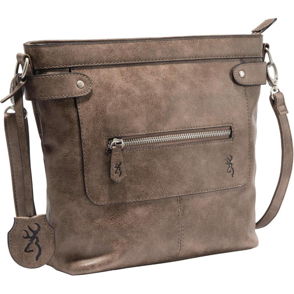 image:imageBrowning Womens Concealed Carry Purse Premium Holstered Handbag With Safety Locking OptionDistressed Brown