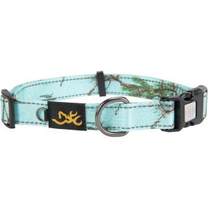 Browning Classic Preformance Webbing Pet Collar, Fully Adjustable, Available in Solid Colors and Camo Patterns, Ovix Camo, Large(Realtree Xtra Seaglass)