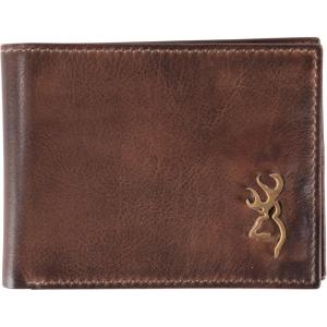 Browning Men’s Rugged Brass Buck Wallets, Available in Multiple Styles, Brass Buck(Bi-fold)