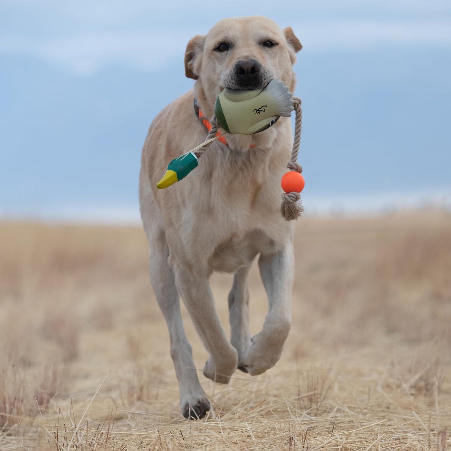 image:imageBrowning Pet Toys Durable Dog Toys for Tug and Fetch Shot Shell Red Squeaker ToyDuck Rope Toy