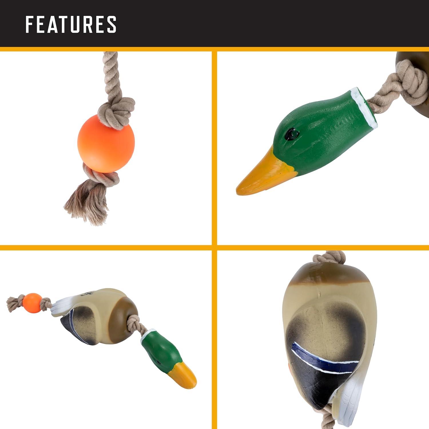 image:imageBrowning Pet Toys Durable Dog Toys for Tug and Fetch Shot Shell Red Squeaker ToyDuck Rope Toy