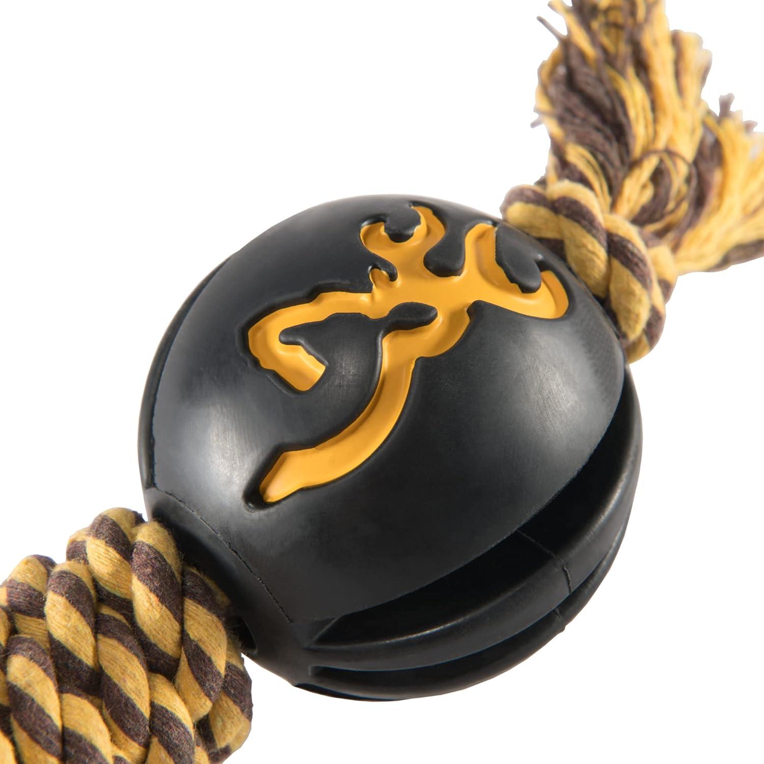 image:imageBrowning Pet Toys Durable Dog Toys for Tug and Fetch Shot Shell Red Squeaker ToyRope Ball Dog Bone Toy