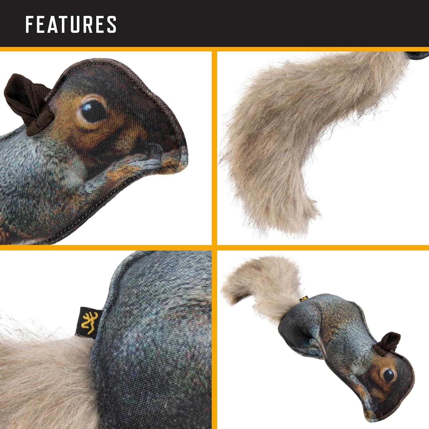 image:imageBrowning Pet Toys Durable Dog Toys for Tug and Fetch Shot Shell Red Squeaker ToySquirrel Fabric Squeaker Toy
