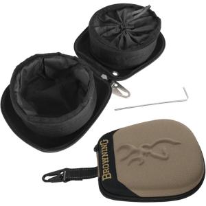 Browning Portable Dual Feeding Pet Dish, Compact, Packable Water & Food Bowls with Convenient Carrying Case and Belt Clip, Elk, One Size