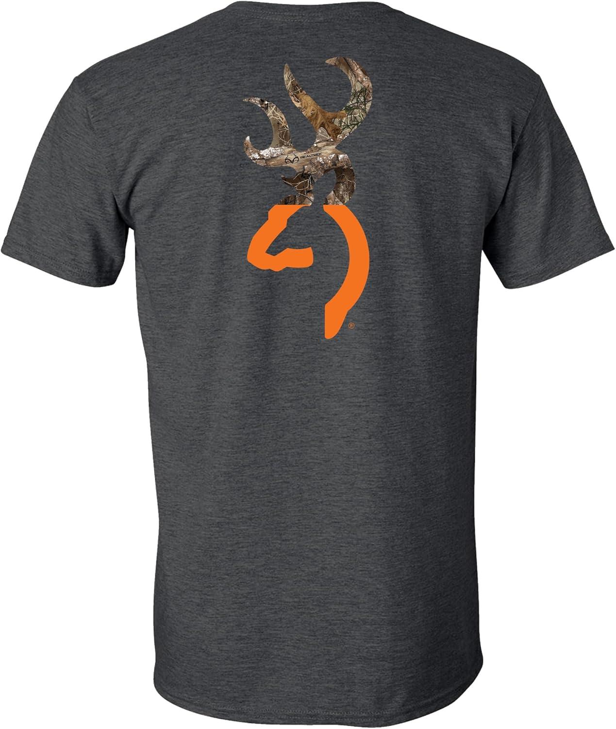 image:imageBrowning Mens Buckmark TShirt Hunting amp Outdoors Short Sleeve Graphic TeesHalf Realtree Edge Buckmark Dark Heather