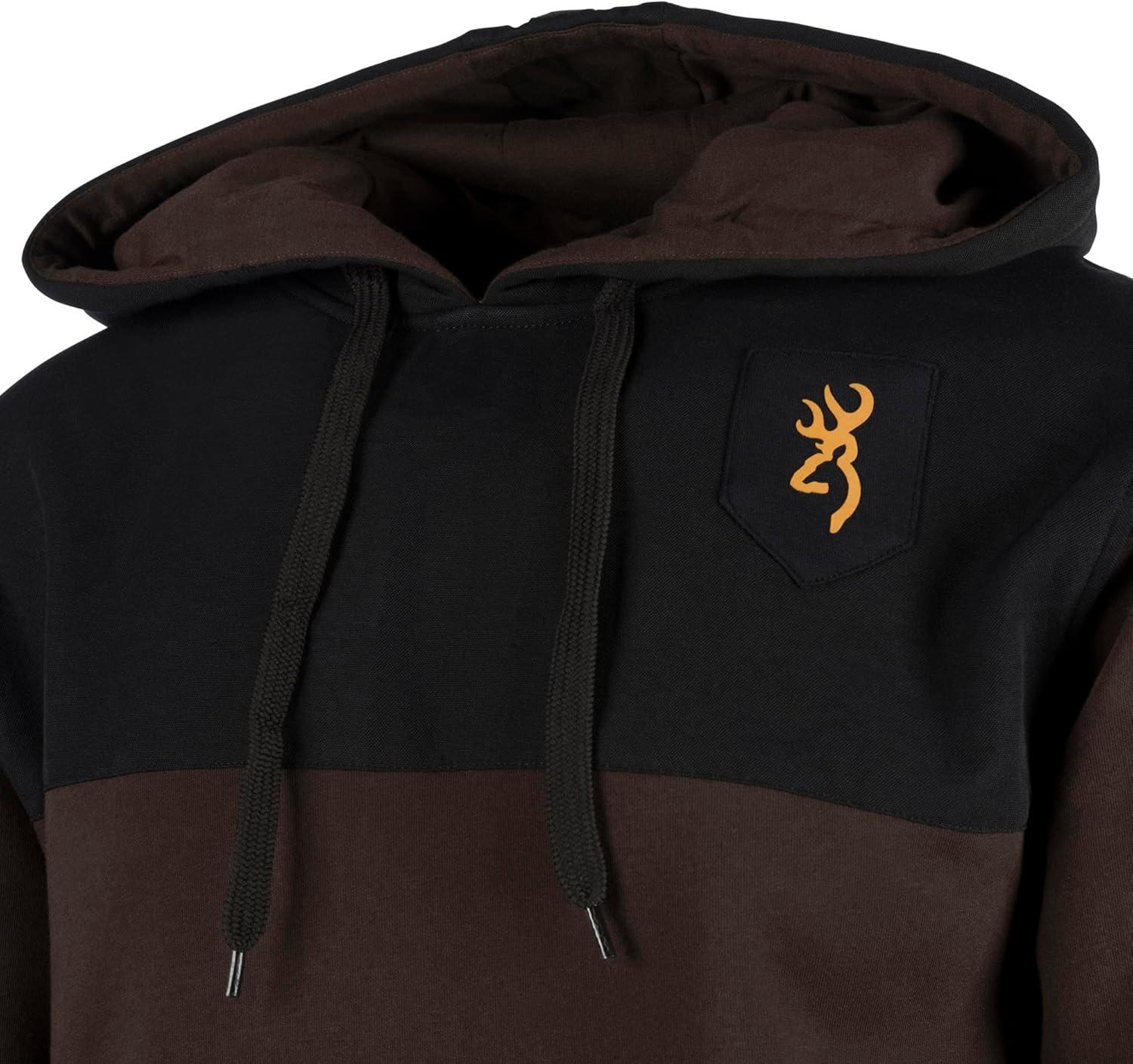 image:imageBrowning mens Travis Sweatshirt Performance Colorblocked HoodieBlack Olive