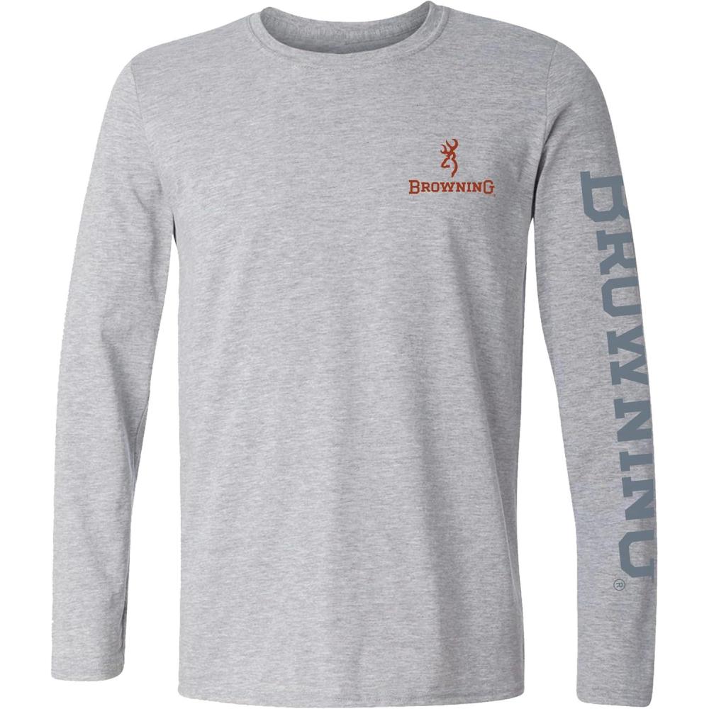 image:imageBrowning Mens Buckmark TShirt Hunting amp Outdoors Long Sleeve Graphic TeesHunt Tough Sport Gray