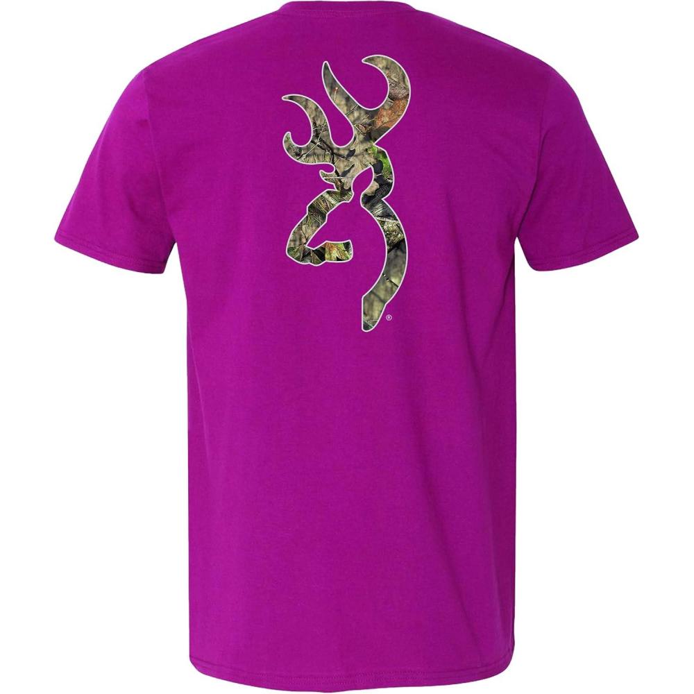 image:imageBrowning Womens Graphic TShirt Classic Hunting amp Outdoors Short Sleeve TeesMossy Oak Country Buckmark Berry