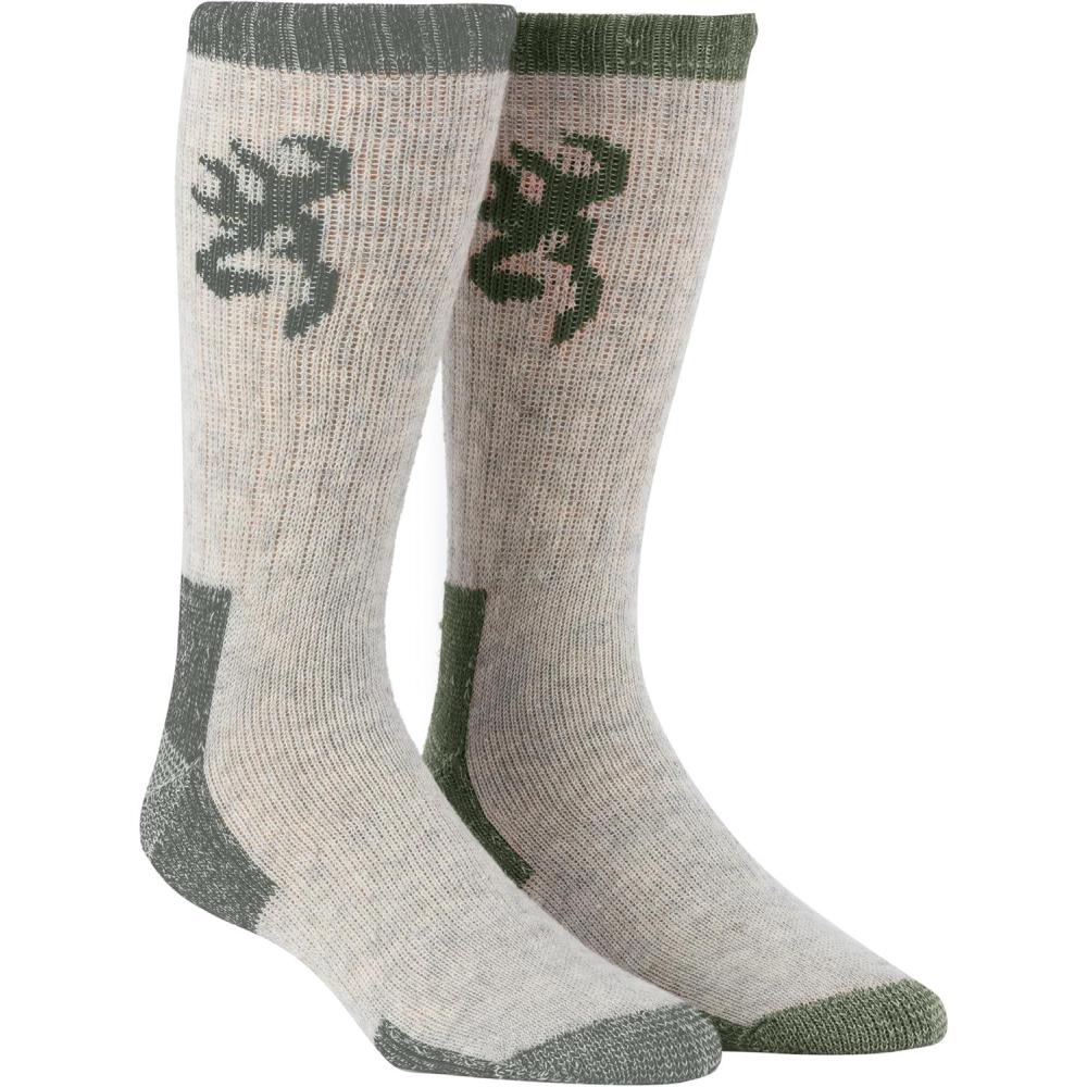 image:imageBrowning Mens Wool Buckmark Socks 2 Pairs Wool Blend Outdoor Boot Socks with Arch SupportPoplar OliveBlack