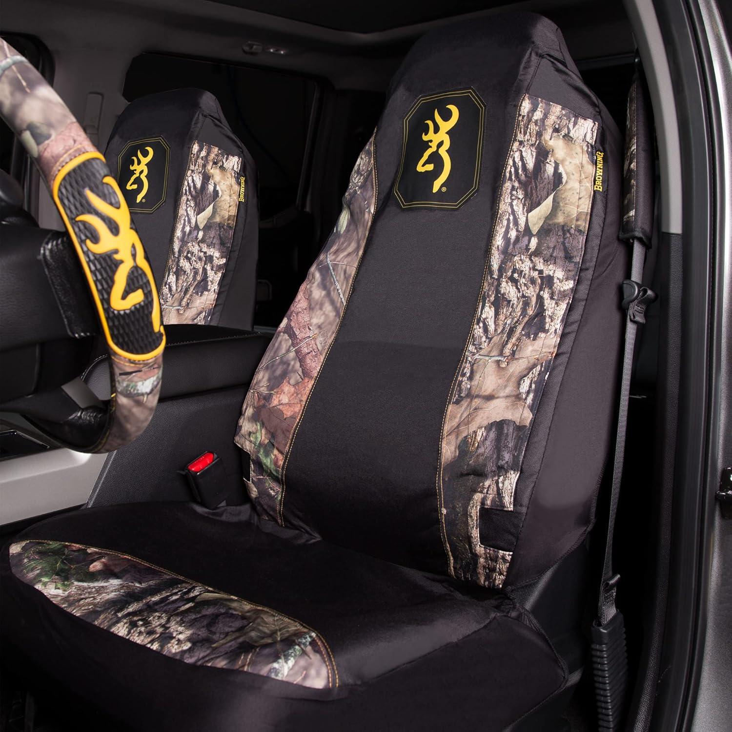 image:imageBrowning Universal Front and Bench Seat Covers Water Resistant for Car Truck and SUV Chevron Heather Gray BlackMossy Oak BreakUp Country