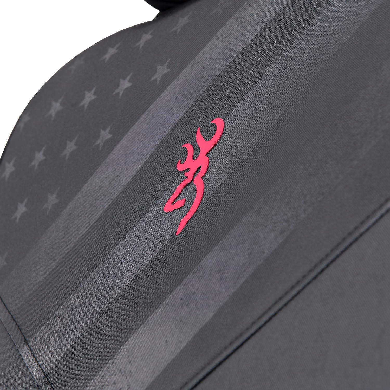 image:imageBrowning Universal Front and Bench Seat Covers Water Resistant for Car Truck and SUV Chevron Heather Gray BlackTraditional GrayFlag
